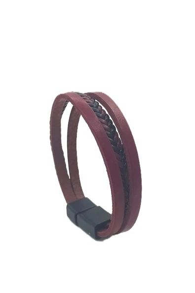 UNİSEX MIKNATIS KİLİTLİ DERİ BİLEKLİK ürün görseli 1