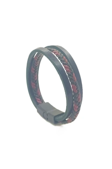 UNİSEX MIKNATIS KİLİTLİ DERİ BİLEKLİK ürün görseli 1