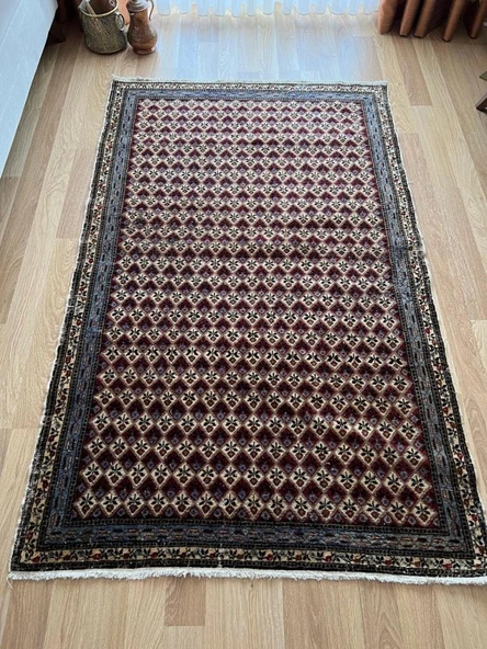 128x202 cm Nadir Vintage Türk Halısı, El Yapımı Çiçek Desenli, Yıkanabilir Antik Halı, Ev için Country Tarzı Özel Halı