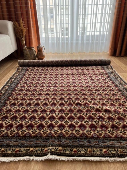 128x202 cm Nadir Vintage Türk Halısı, El Yapımı Çiçek Desenli, Yıkanabilir Antik Halı, Ev için Country Tarzı Özel Halı - 5