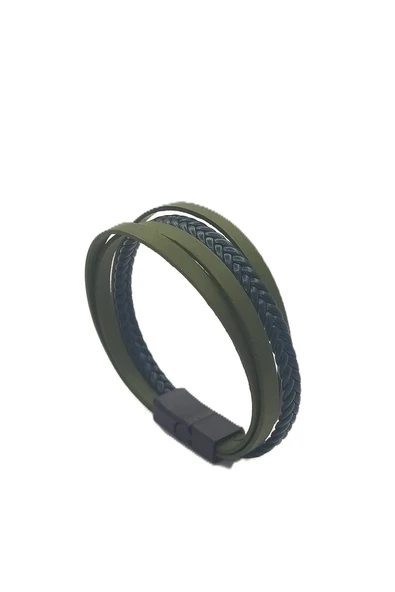 UNİSEX MIKNATIS KİLİTLİ DERİ BİLEKLİK ürün görseli 1