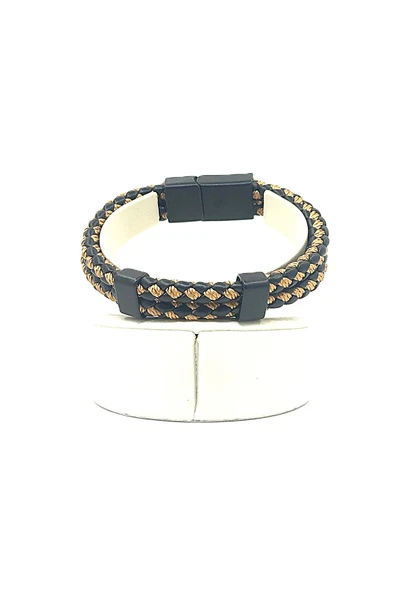 UNİSEX MIKNATIS KİLİTLİ DERİ BİLEKLİK ürün görseli 1