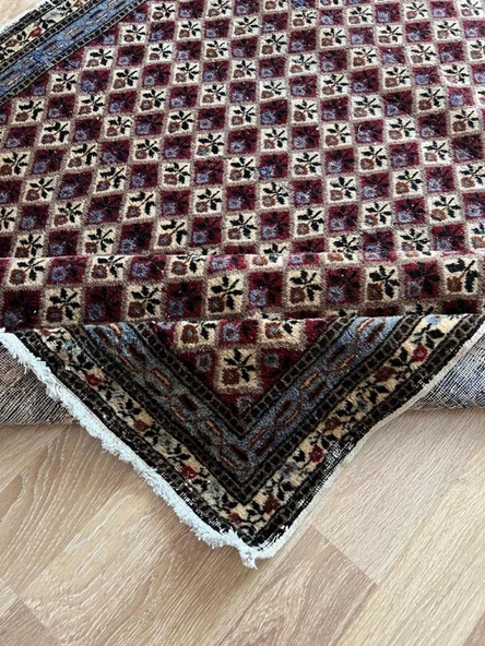 128x202 cm Nadir Vintage Türk Halısı, El Yapımı Çiçek Desenli, Yıkanabilir Antik Halı, Ev için Country Tarzı Özel Halı - 6