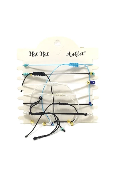 6’ŞARLI AYARLANABİLİR İPLİ UNİSEX BİJUTERİ BİLEKLİK SETİ - 2