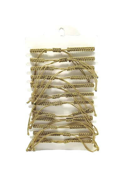 12’ŞERLİ  AYARLANABİLİR İPLİ UNİSEX BİJUTERİ BİLEKLİK SETİ - Resim 2