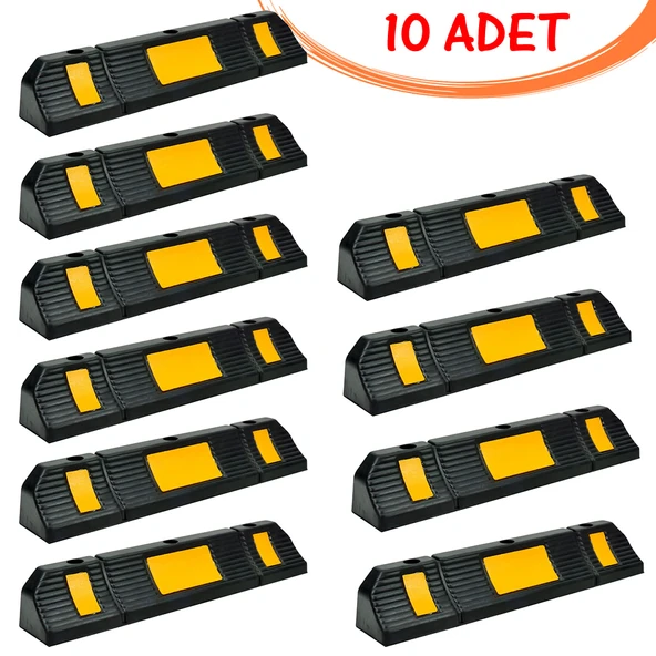 Kauçuk Araç Takozu Kauçuk Otopark Stoperi Araç Durdurucu Bariyer 60 cm (10 ADET) - 1