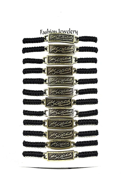 12’ŞERLİ  AYARLANABİLİR İPLİ UNİSEX BİJUTERİ BİLEKLİK SETİ ürün görseli 1