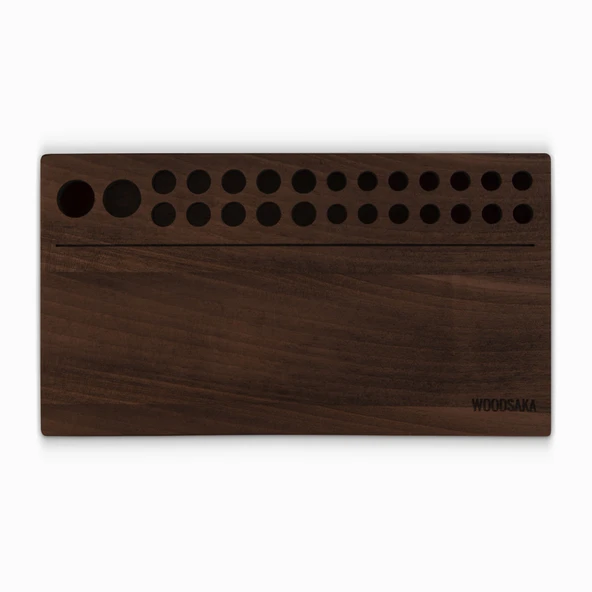 Woodska Reka Çekmeceli Kalemlik Organizer & Mini Aksesuar Kutusu - Ceviz - 3
