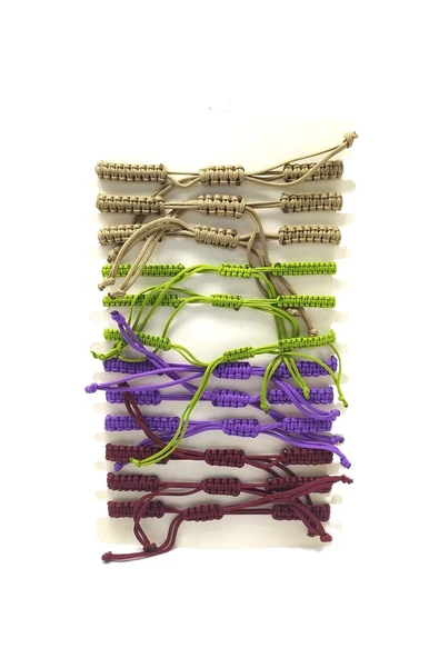 12’ŞERLİ  AYARLANABİLİR İPLİ UNİSEX BİJUTERİ BİLEKLİK SETİ - Resim 2