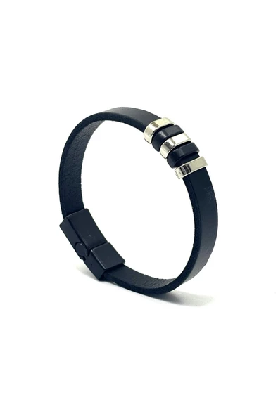 UNİSEX MIKNATIS KİLİTLİ DERİ BİLEKLİK ürün görseli 1