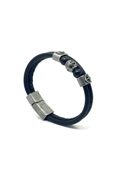 UNİSEX MIKNATIS KİLİTLİ DERİ BİLEKLİK ürün görseli 1