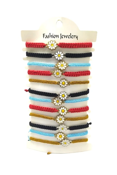 12’ŞERLİ  AYARLANABİLİR İPLİ UNİSEX BİJUTERİ BİLEKLİK SETİ ürün görseli 1