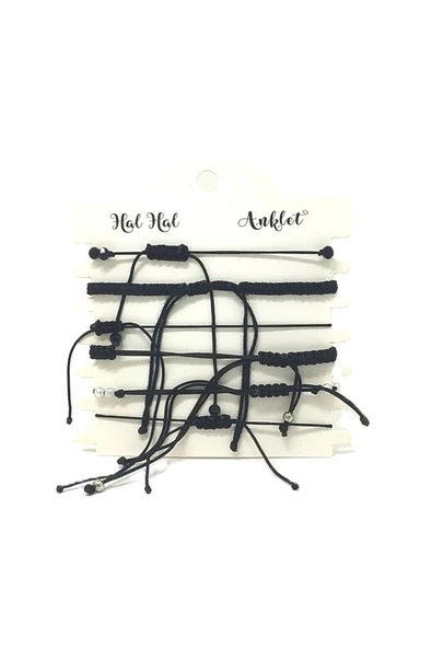 6’ŞARLI  AYARLANABİLİR İPLİ UNİSEX BİJUTERİ BİLEKLİK SETİ - Resim 2