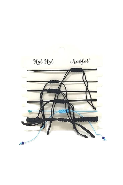 6’ŞARLI  AYARLANABİLİR İPLİ UNİSEX BİJUTERİ BİLEKLİK SETİ - Resim 2