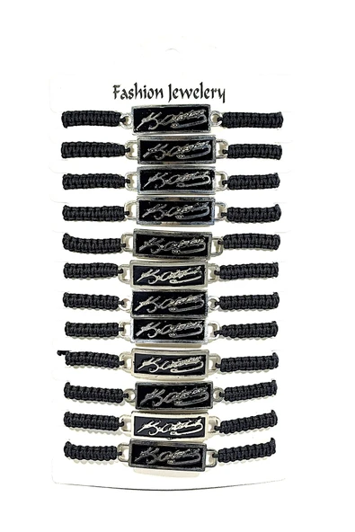 12’ŞERLİ  AYARLANABİLİR İPLİ UNİSEX BİJUTERİ BİLEKLİK SETİ ürün görseli 1