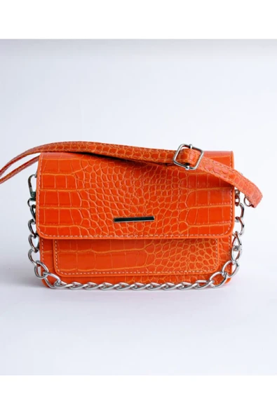 Kadın Timsah Desenli Omuz Çantası - Resim 2