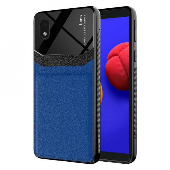 Galaxy A01 Core Kılıf Zore Emiks Deri Görünümlü Kılıf - 3