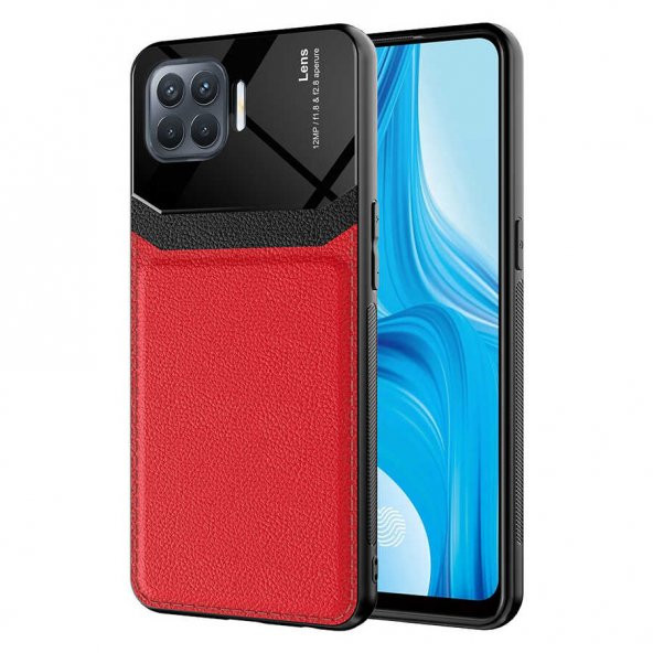 Oppo Reno 4 Lite Kılıf ​Zore Emiks Deri Görünümlü Kılıf - 2