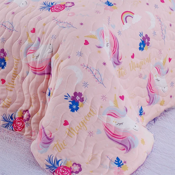 Çok Amaçlı Örtü Tek Kişilik MagicAl Pembe - Resim 2