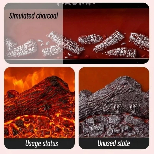 Cbtx 200 Ml Şömine Alev Aromaterapi Hava Nemlendirici Usb Renkli Gece Lambası Uçucu Yağ Difüzörü Siyah - 4