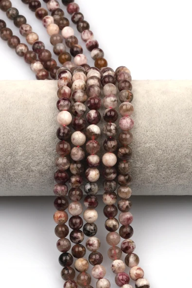 Pembe Turmalin (Rubelit) Doğaltaş Dizi 6 mm Küre Kesim ürün görseli