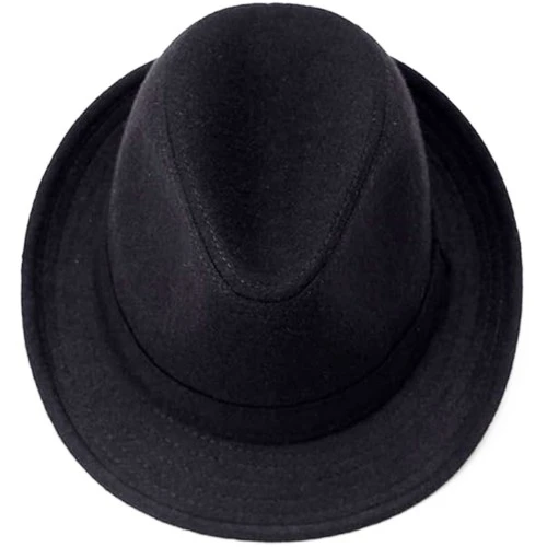 Çocuk Boy Siyah Kumaş Fötr Şapka Gösteri Şapkası Michael Jackson Şapkası 54 No - Resim 2