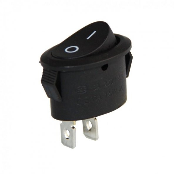 ANAHTAR OVAL KAFA ON ~ OFF SİYAH  IŞIKSIZ 2 PİN  IC-134C