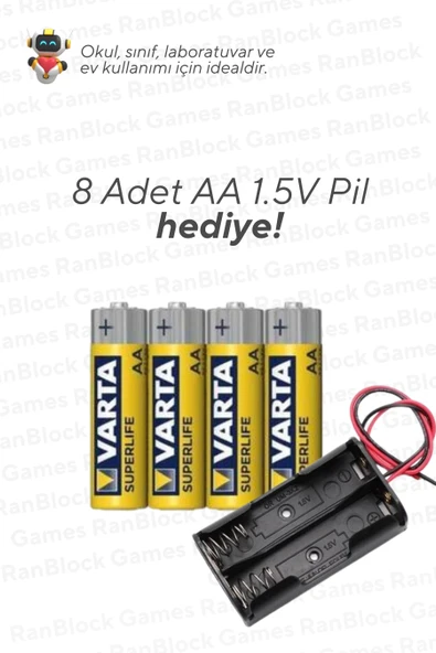 25'li Paket AA 2'li Pil Yuvası - Okul ve Sınıflar için MEB Uyumlu - 3