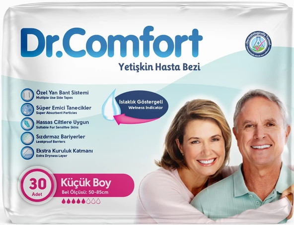 Dr.Comfort Yetişkin Hasta Bezi Bel Bantlı Tekstil Yüzeyli  M - Orta - Medium 90 Adet (3PK*30) - 2