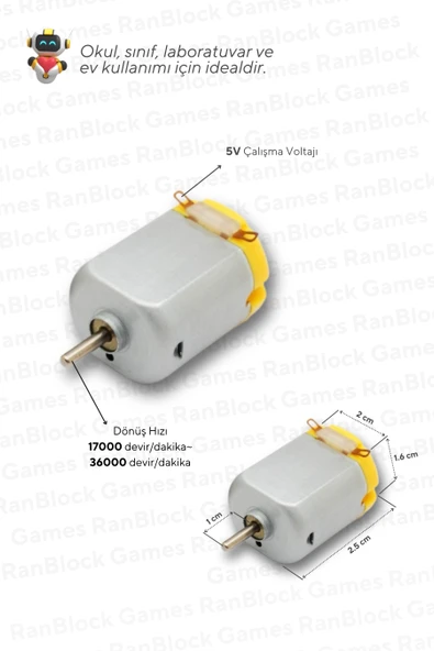 25'li Paket Deney Motoru ve Pervane Seti - Okul ve Sınıflar için MEB Uyumlu - 3