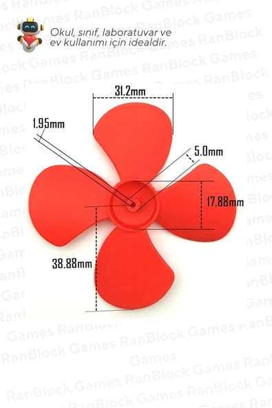 10'lu Paket Pervane Deney Motoru Uyumlu - Okul ve Sınıflar için MEB Uyumlu - 2