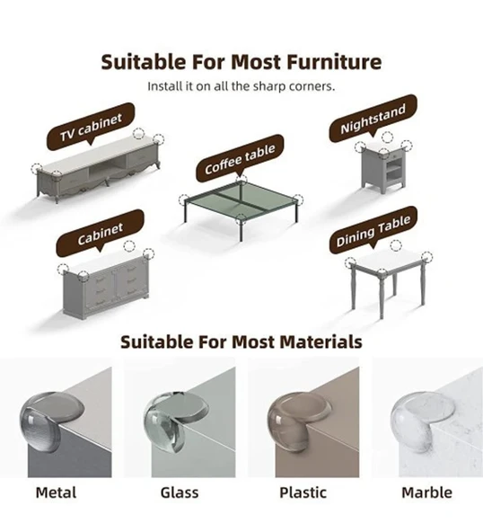 Silikon Şeffaf Masa Kenarı Köşe Koruması ürün görseli 1