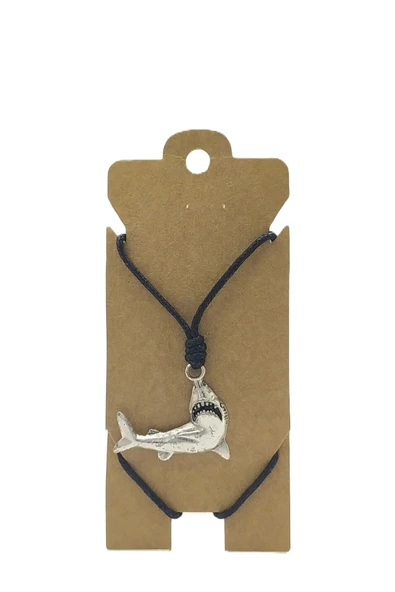 UNİSEX KOTON İP ASKILI VE GÜMÜŞ ANTİK KAPLAMALI TRİBAL KOLYE ürün görseli 1