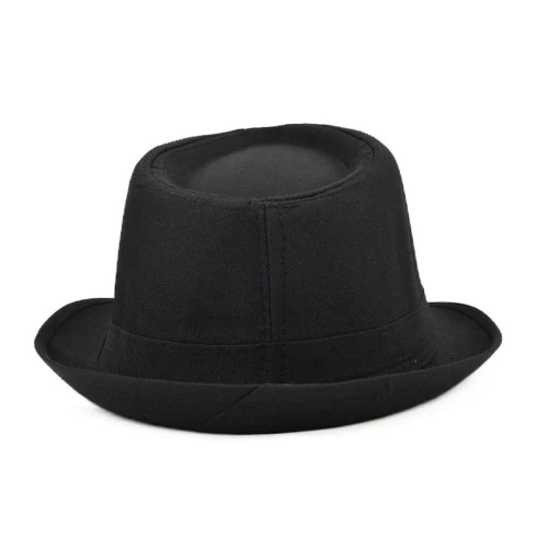 Çocuk Boy Siyah Kumaş Fötr Şapka Gösteri Şapkası Michael Jackson Şapkası 54 No - Resim 3