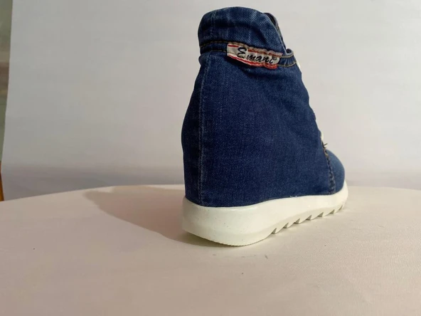 Kadın Gizli Topuklu Özel Tasarım Kot Jeans Günlük Ayakkabı - 5