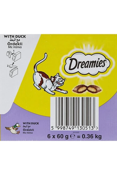 Dreamies Kedi Ödül Maması 60 Gr. X 6 Adet Ördekli - 2
