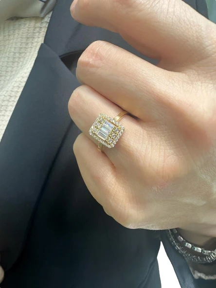 Parçalı Baget Sade Zarif 8 Ayar Altın Yüzük - 2