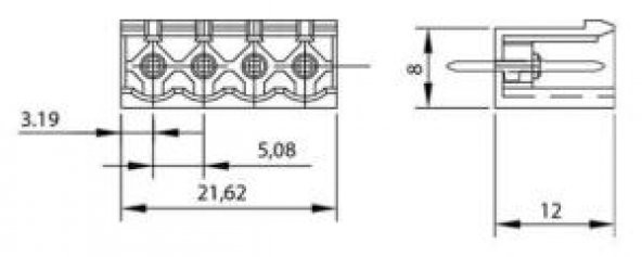 0/4 MR  5,08mm ERKEK 180 KAPALI 4lü MAVİ SOKET Klemens SKS 5,08-E2/4 10454 MR