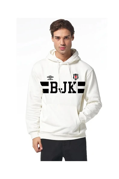 Beşiktaş Orjinal Kapüşonlu Beyaz Sweatshirt