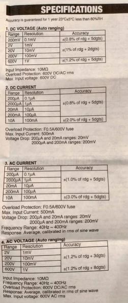 WellHise MT6828 Dijital Multimetre Ölçüm Aleti Otomatik - 3