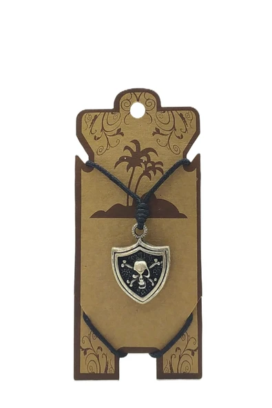 UNİSEX KOTON İP ASKILI VE GÜMÜŞ ANTİK KAPLAMALI TRİBAL KOLYE ürün görseli 1