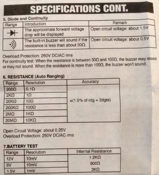 WellHise MT6828 Dijital Multimetre Ölçüm Aleti Otomatik - 4