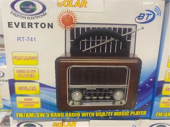 Everton Bluetooth -Fm-Am-Sw-Usb-Tf Card-Aux Nostaljik Radyo