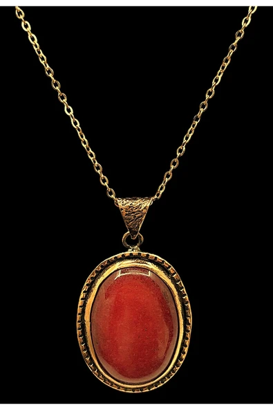 KADIN DOĞAL TAŞLI SAF BAKIR KOLYE ürün görseli 1