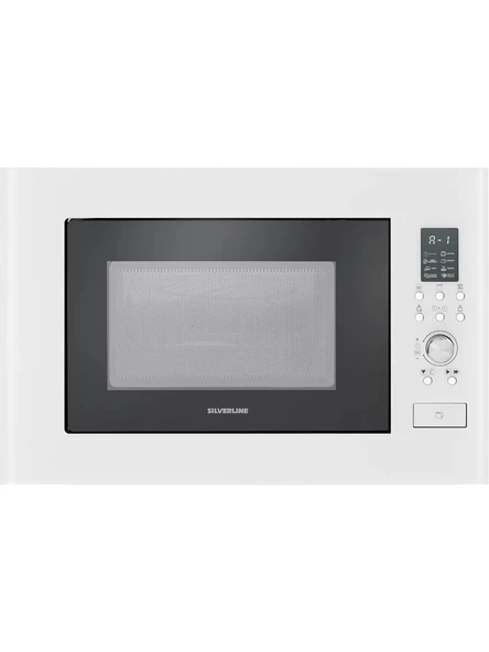 Silverline BO6502W02 - CS5349W01 - 3420 Classy 60 - MW9018W01 Beyaz Cam Ankastre Set - Resim 5