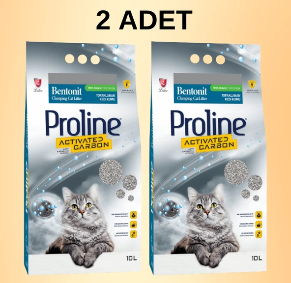 PROLİNE AKTİF KARBON KEDİ KUMU 10 LİTRE (2 ADET)