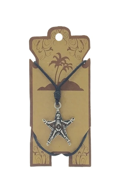 UNİSEX KOTON İP ASKILI VE GÜMÜŞ ANTİK KAPLAMALI TRİBAL KOLYE ürün görseli 1