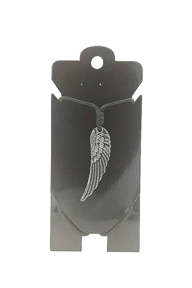 UNİSEX KORE İP ASKILI VE KROM ÇELİK KAPLAMALI TRİBAL KOLYE ürün görseli 1