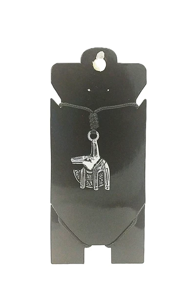 UNİSEX KORE İP ASKILI VE KROM ÇELİK KAPLAMALI TRİBAL KOLYE