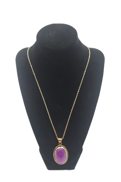 KADIN DOĞAL TAŞLI SAF BAKIR KOLYE - 2